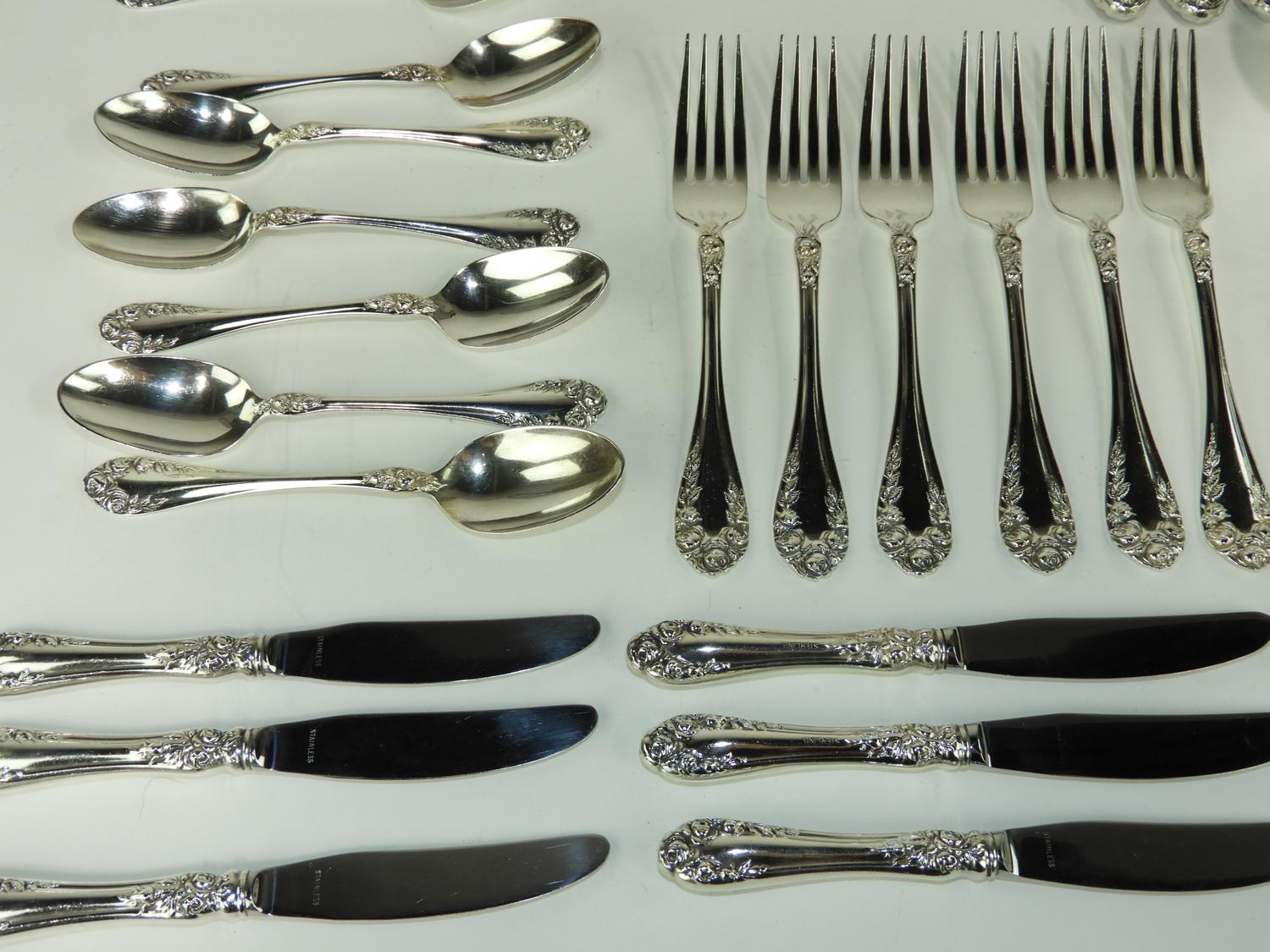 Northumbria sterling silver sales flatware normandy rose