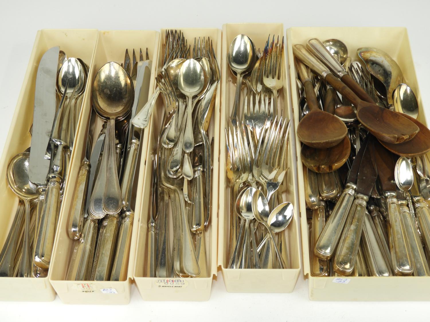 Murrays Auctioneers Lot 35 Large set of Birks Regency Plate Plum Georgian pattern flatware service