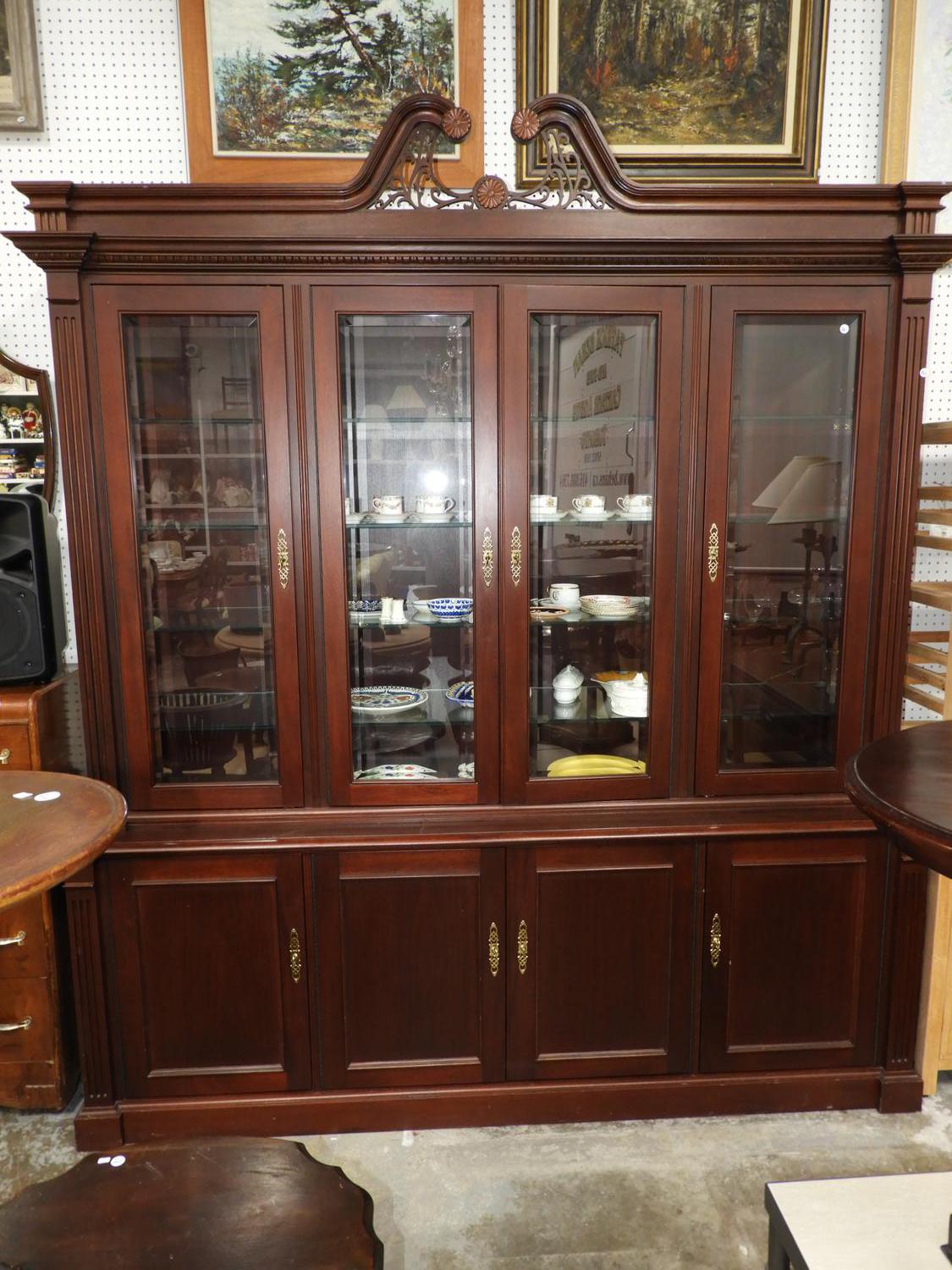 Murrays Auctioneers Lot 307 Large mahogany finish china cabinet