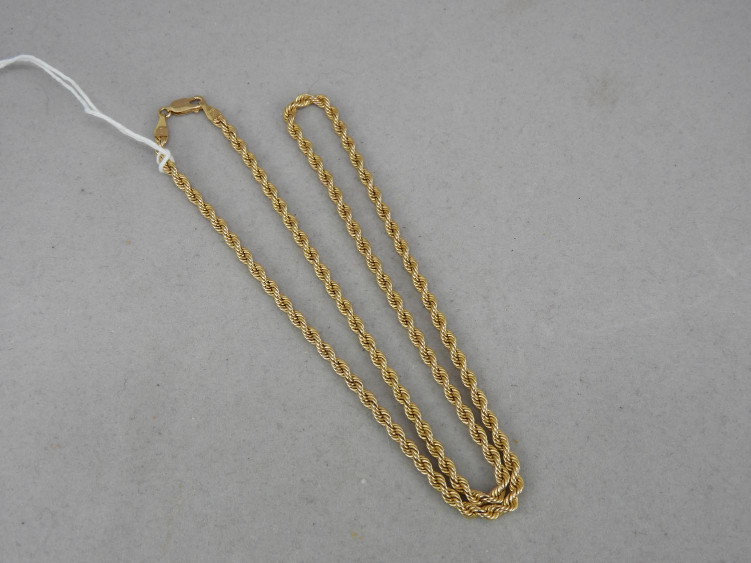 Murrays Auctioneers Lot 13 Italian 10k pink gold rope necklace hallmarked 417 4 grams
