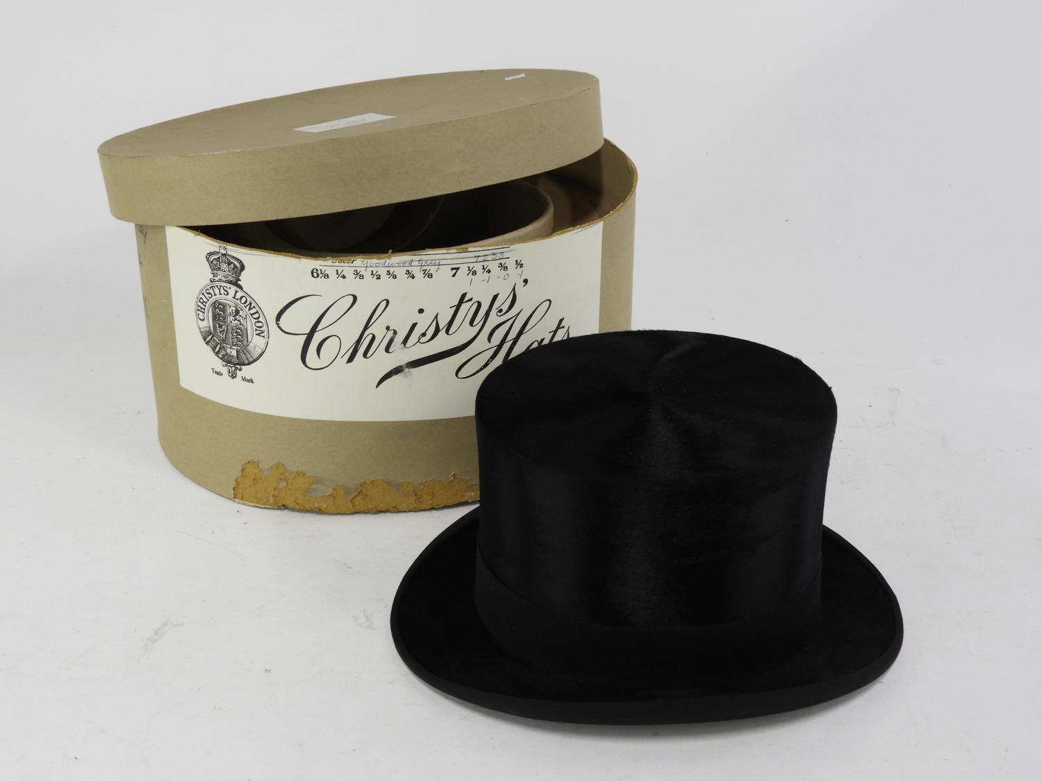 Murrays Auctioneers Lot 313 Gents beaver top hat in box England Holt Renfrew