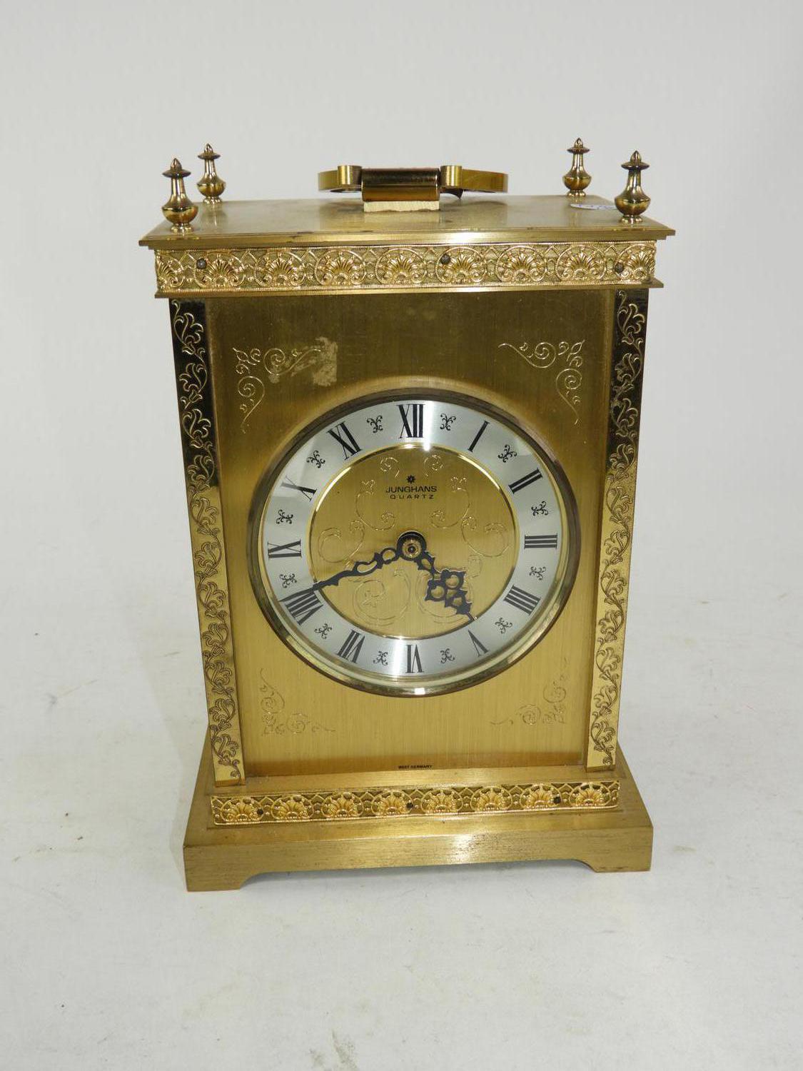 Murrays Auctioneers - Lot 420: Junghans brass carriage clock, ht. 10