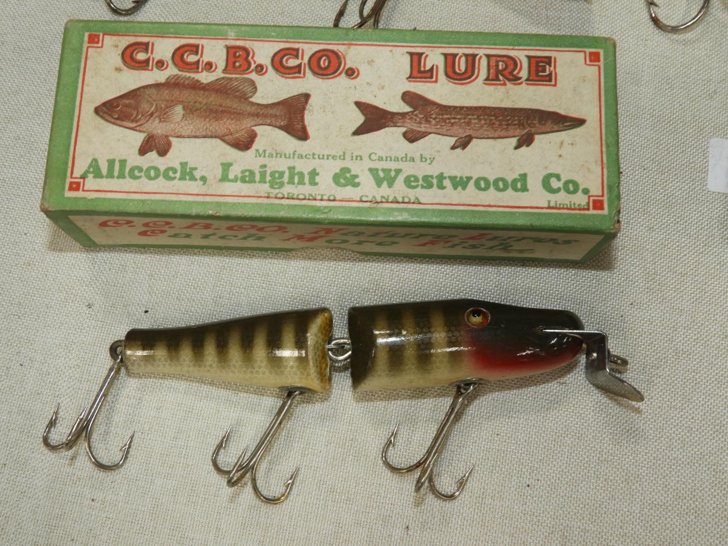 SOLD= 2702:: FOUR Vintage Remnant Fishing Lures for Parts or Restoration.  78g - Mark C. Grove