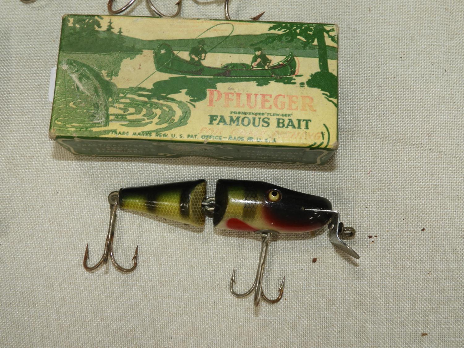 SOLD= 2702:: FOUR Vintage Remnant Fishing Lures for Parts or Restoration.  78g - Mark C. Grove