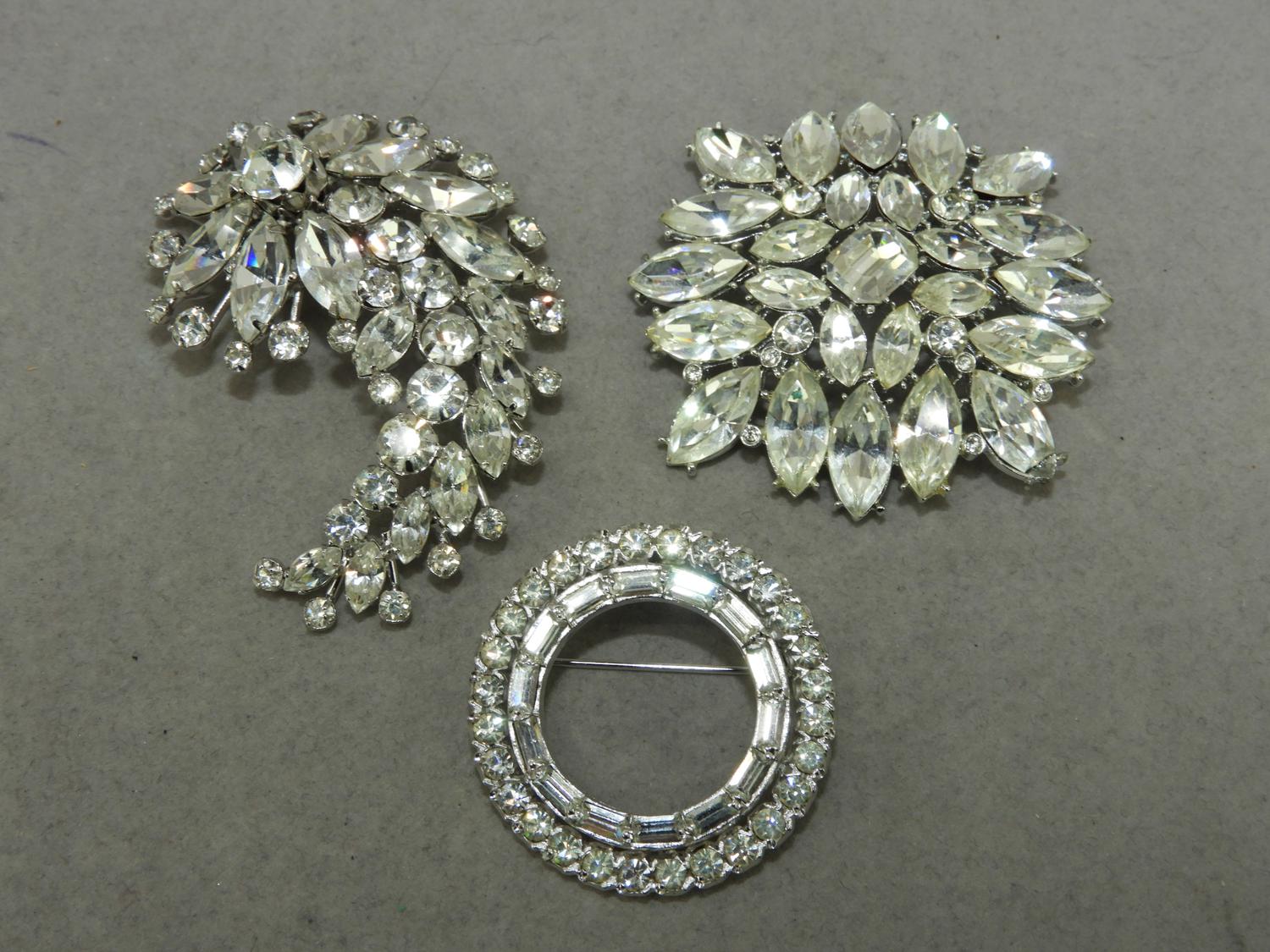 Vintage store rhinestone brooches