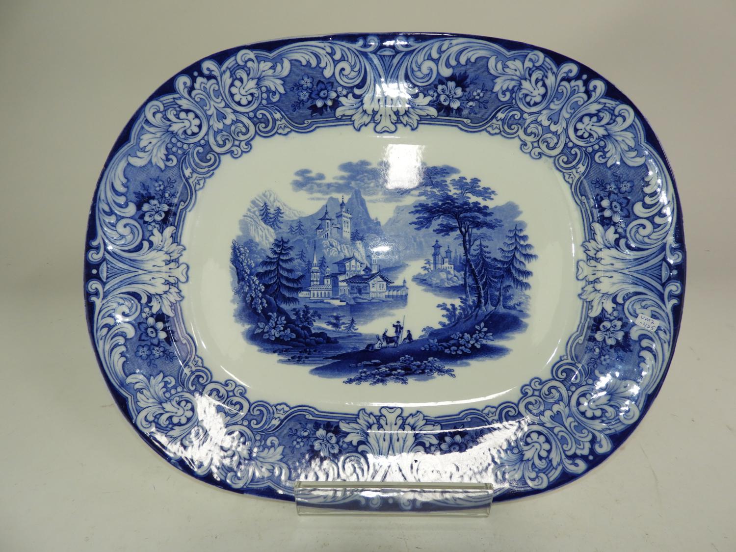 Murrays Auctioneers Lot 290 Royal Doulton Geneva pattern blue and white platter 19 1 4 x 15 1 4